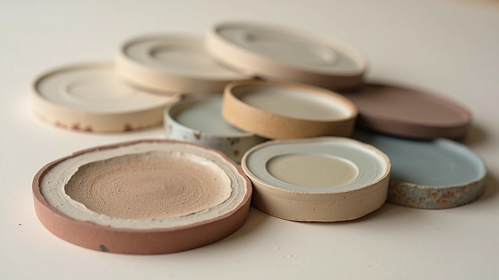 Glaze testing tiles and color samples